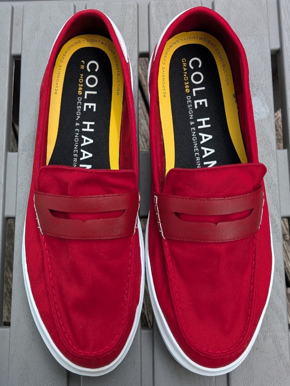 Cole Haan Red Canvas Grandpro 360 Rally Loafer 15W